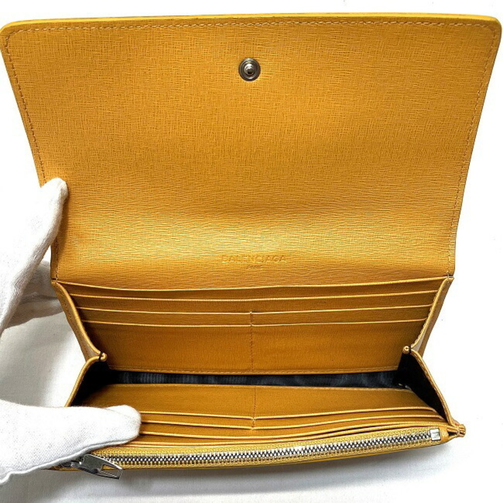 Balenciaga Essential Manny Long Wallet Bifold Snap Closure Logo Coin Grained - Picture 6 of 6